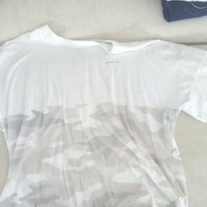 Women's Pink Brand White and Gray Camo Top